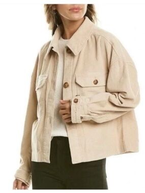 Avec Les Filles Beige Oversized Corduroy Jacket Size Women Large Streetwear